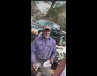 Guy annoys his grandpa with recording and singing