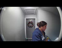 Attic door opens woman ring camera