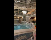Swimming pool floods cruise ship deck