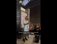 The Weeknd lookalike performs on stage