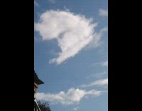 Clouds on sky with odd shape