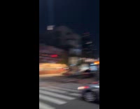 Random projector flashing in the middle street