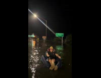 Collab Clips MPUGC - Friends on floaters on flooded intersection
