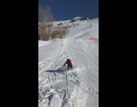 Man red coat scorpion at bottom of slope