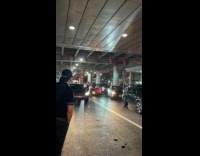 Endless car honk at the airport driveway