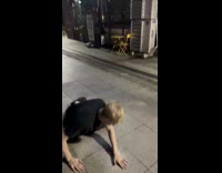 Man tries to kick bottle but fell