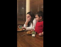 Sister shows little brother exorcist pop up video and makes him cry