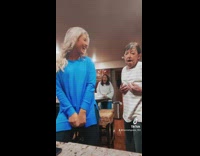 Woman prank grandma touch her chest tiktok dance