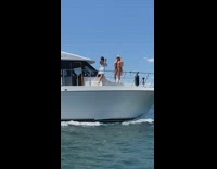 Woman brown beach outfit photo shoot yacht Part 2