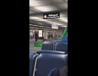 Woman photo shoot play park airport