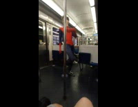 Spiderman dances in paris subway 