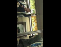 Collab Subway Creatures - Man carries his white dog inside a red tote bag on the subway #BluePointWhatTheL