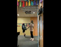 Student Hugs Teacher and Wishes her Good Luck