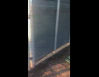 Grey sweater guy kicks gate FBI camera