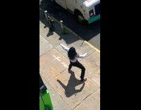 Lady Dances Hip Hop to Ice Cream Truck Music 