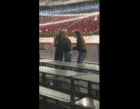 Three young girls ice rink dance 