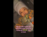 Baby at Backseat Sings Along with Song 