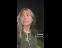 Girl walking runs into sidewalk flooded