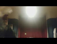 Lady wearing white VR headset trips fail