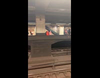 Collab WINY - People in Carmen and Waldo costume at subway