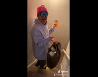 Pink beanie dad acts like his daughter 