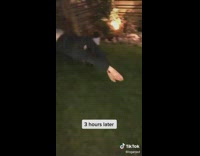 Guy does different sport poses while drunk 