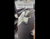 Collab BitchIG2 - Customer brings in broken phone with screen corner missing