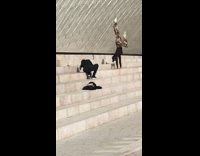 man army pants handstand fail