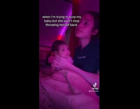 Collab ClipsIG - Woman shakes and makes her baby burp