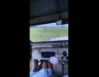 Guy crashes jeep in field 