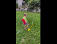 Kid steps on rocket to pull tooth