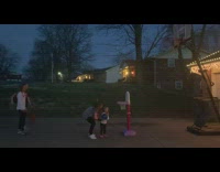 Group of sisters shoot basketball 