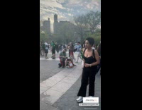 Crowd on hot weather at the park
