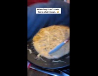 Woman cooks dough like consistency alfredo sauce 