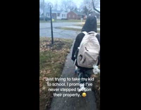 Neighbors alarm going off as woman passes by