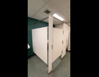 Fire bursts up bathroom stall