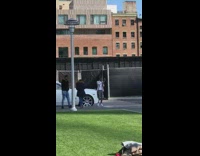 White rolls royce car guy pops bottle  