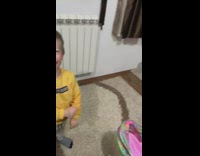 Young boy run bump mirror reflection twin