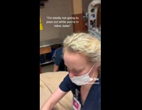 Husband passes out when wife in labor