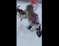 Woman gets face shoved into snow as prank