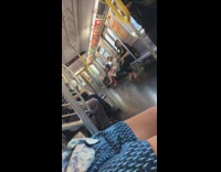Collab Subway Creatures - Woman and guy argue on subway train, guy says to respect the king and threatens to throw coffee