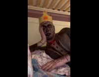 Drunk man got sharpie prank all over face and body