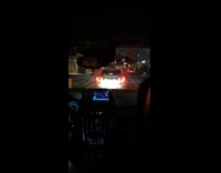 Silver car thot patrol white decal night 