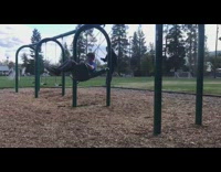 Guy falls off swing falls flat