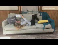 Bored in the house grey sweater girl 