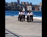 Group of girls dance matching clothes opera 