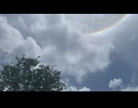 Halo rainbow around the sun beach sky