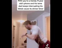 Dad interrupts guy filming tiktok dance 