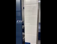 Lady Checks on Public Toilet Door Gap