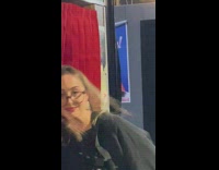 Collab VIBES - Lady dances then falls into Photo Booth